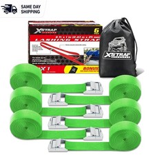 6-pack 8ft Green Cam Buckle Tie-down Straps Secure Your Cargo Wisely