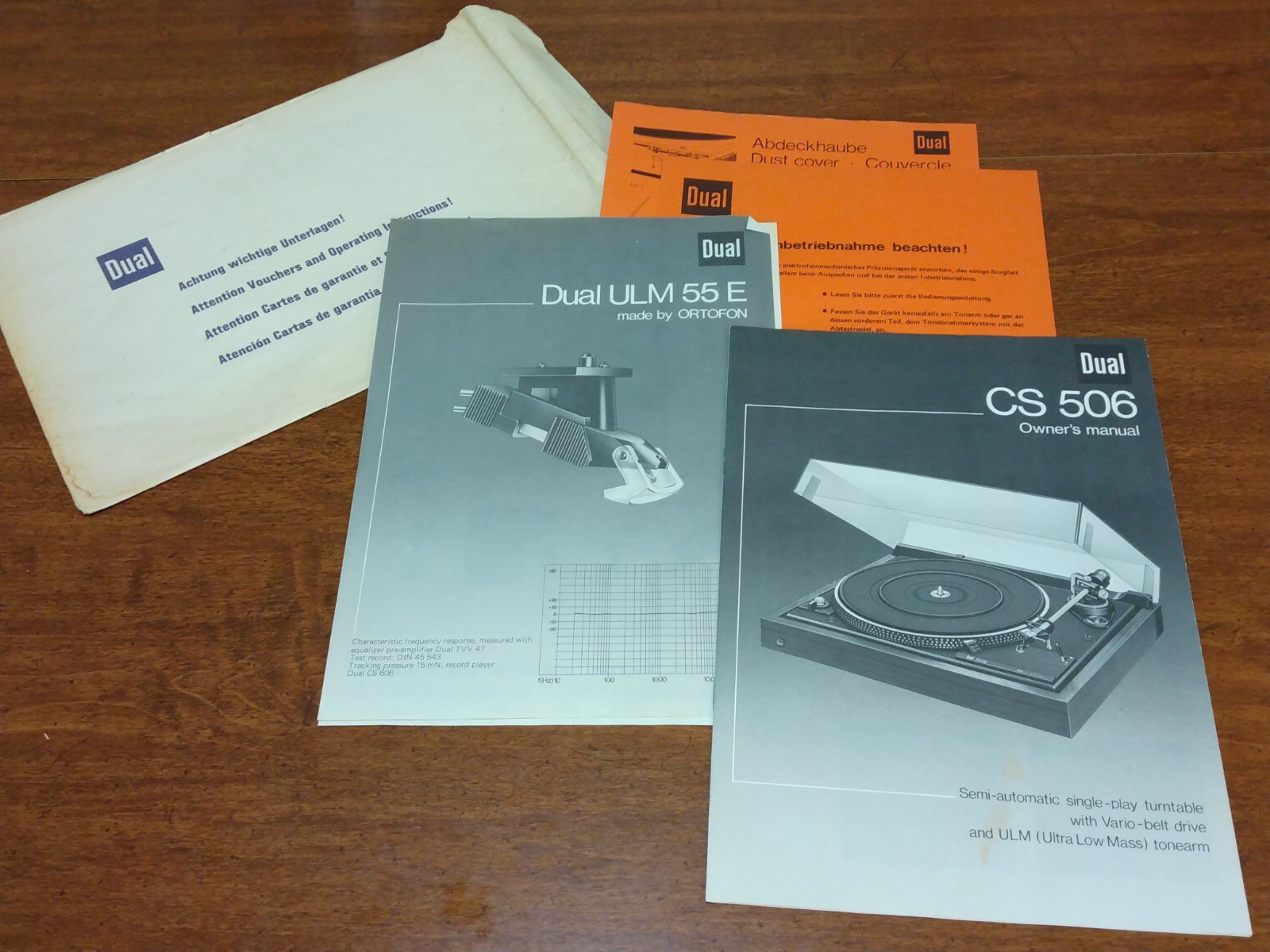 Dual CS 506 Record Player / Turntable Owners / User Manual Original w/Extras