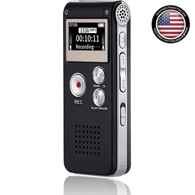 High-Quality USB Voice Recorder with 30-Hour Battery & Built-in Playback - 16GB