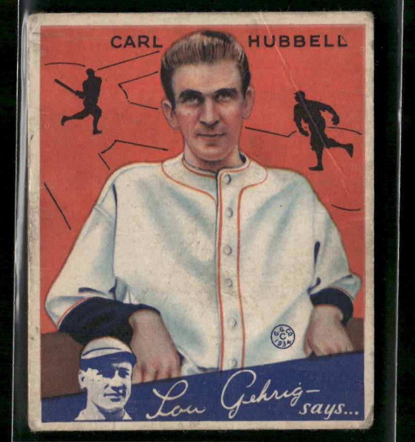 Carl Hubbell #12 Baseball Cards 1934 Goudey trading card — raw and PSA graded price guide