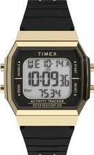 Timex TW5M60900, Digital Black Silicone Band Watch, Indiglo, Activity Tracker
