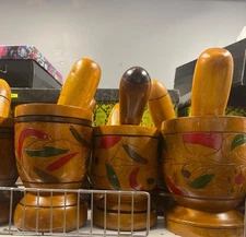 WOODEN MORTAR & PESTLY x MOFONGO PILON Y MACETA PARA MOFONGO MOJITO EN MADERA M2