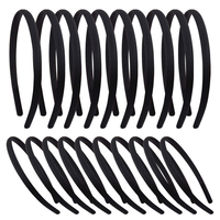Candygirl 20 StüCk Satin StirnbäNder 1Cm HaarbäNder Schwarz Satins Haarreif MäDc