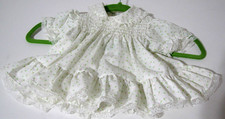 VTG Toddle Time JC Penny White Dress tiny-Floral Smocked ruffle 18.5-23lbs Sz.1