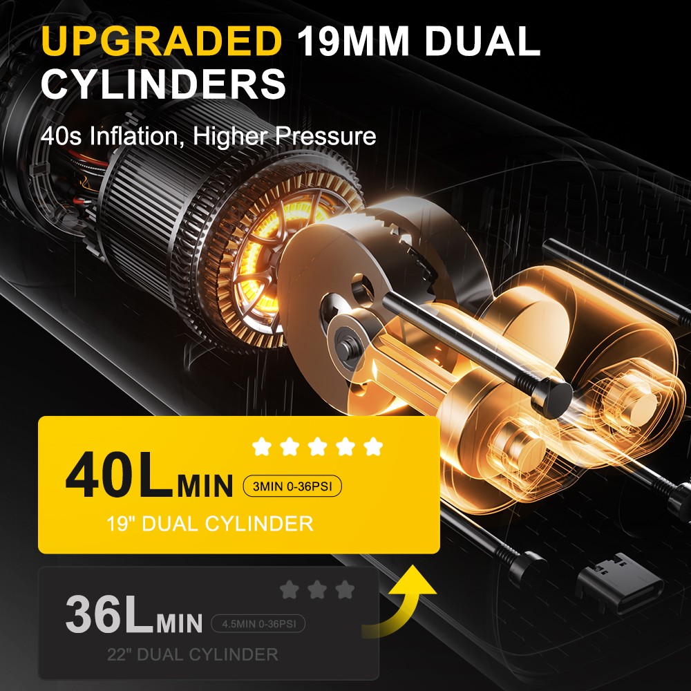 Portable Air Compressor Tire Inflator Fits Car Moto Bike Tires Air Pump 150 PSI