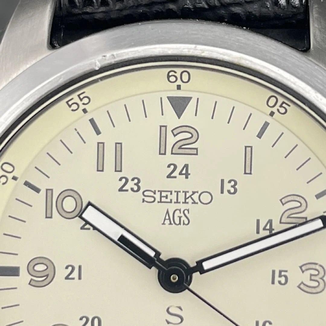 SEIKO SUS 5M22-6C20 AGS Kinetic Military Ivory Dial 36mm