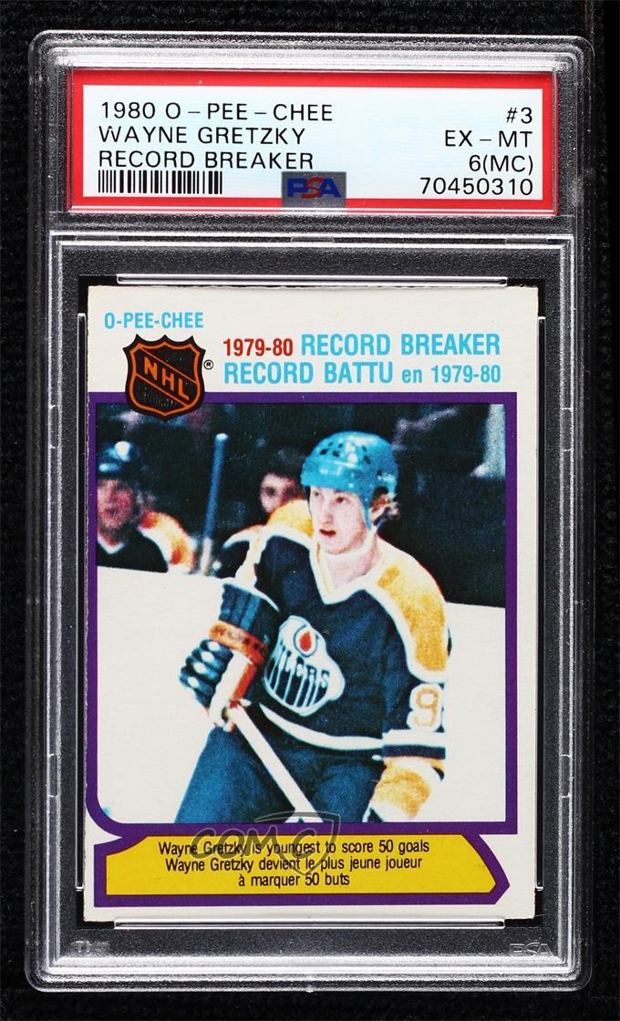 1980-81 O-Pee-Chee 1979-80 Record Breaker Wayne Gretzky #3 PSA 6 HOF 5q7