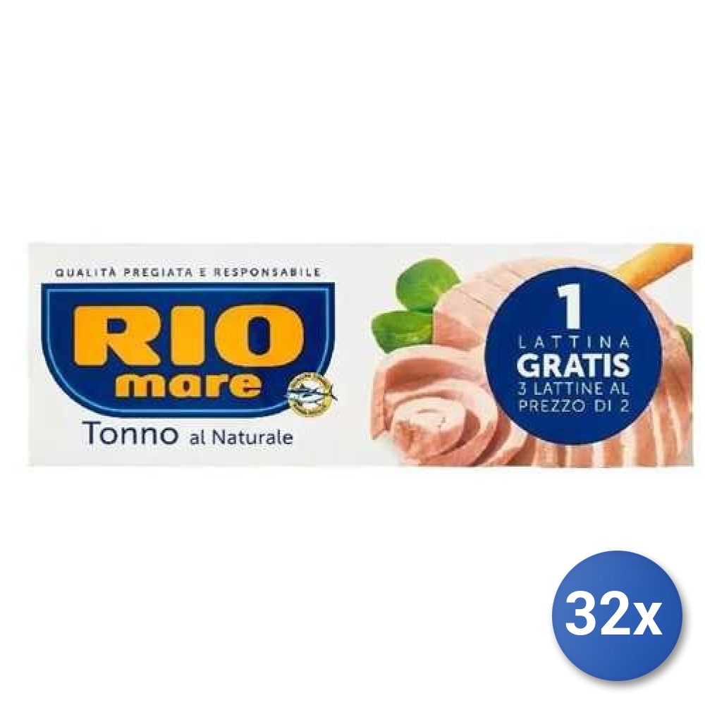 32X Multipack Tuna Rio Mare Natural Gr 80X2+1