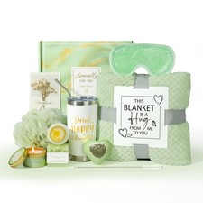 Mother's Day Birthday Gifts for Women, Spa Gift Basket Set with Luxury Flanne...