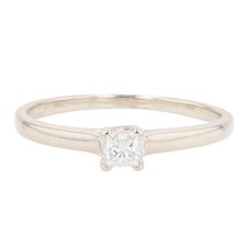 .26ct Princess Cut Diamond Solitaire Engagement Ring 14k White Gold Size 9