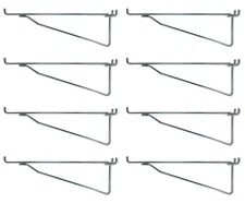 (8 Pack)10" Metal Garage Hanger Shelf Brackets for 1/8" 1/4" Pegboard & Slatwall