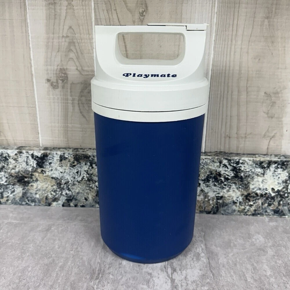 Vtg Igloo 1989 Playmate Water Beverage Navy Blue White 1/2 Gallon