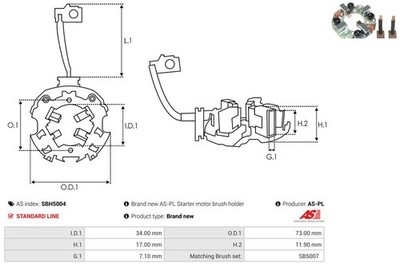 Für AUTOSTARTER SBH5004 HOLDER, CARBON BRUSHES