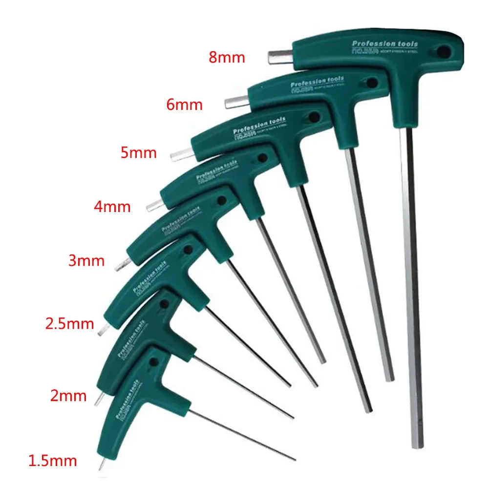 T Handle Hex Key Allen Wrench Set 1.5-6mm Bike Motorcycle Tool UK