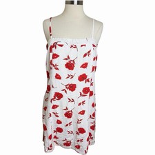 Japna XL White Floral Cotton Sundress Smocked Back Cottagecore Removable Straps