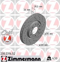 2X Zimmermann Bremsscheibe Vorderachse U.A. FüR Alfa Romeo, Fiat, Jeep
