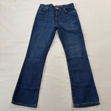 The Children's Place Girls Bootcut Blue Denim Jeans Med/Dark Wash Adjustable 12