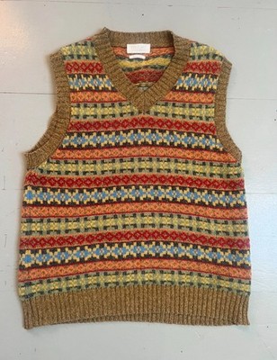 TOAST buntes Fair Isle 100% Wolle Tank - Größe S - selten & wunderschön