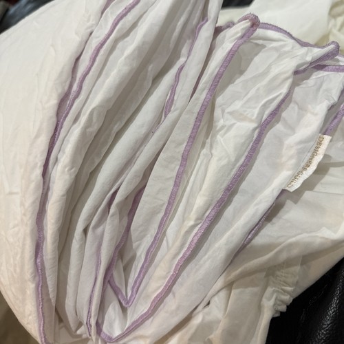 Designer Guild Duvet Cover SZ Q Purple Trim 100% Cotton Feels Fab! NEVER USED