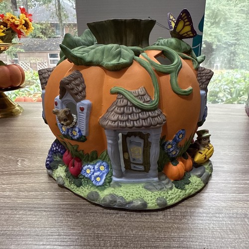 Partylite Cosecha Calabaza Tealight Casa Decoración Halloween Caja Original Retirada - Imagen 10 de 11