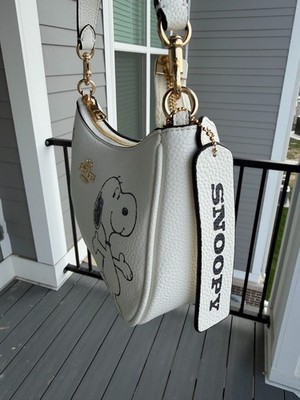 COACH x PEANUTS Snoopy Teri Shoulder Bag Chalk Multi CBJ76 Leather