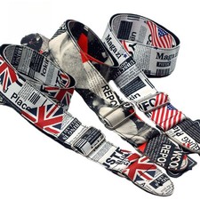 Guitar Strap with National Flag PU Leather Comfortable Electric Acoustic Bass 