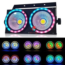 200W LED Blinder Light 2 Eyes COB Spotlights RGB Ring DMX Stage Audience light