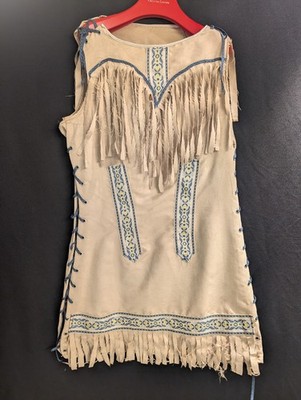 Unikat Indianer KLEID   Native American Handgenäht Karneval Kostüm Velour 40/42