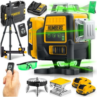 HUMBERG 4D 360° 16 Line Kreuzlinienlaser Laser Wasserwaage mit Koffer + Stativ