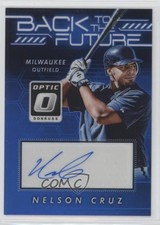 2017 Panini Donruss Optic Blue Prizm 2/10 Nelson Cruz #BFS-NC Auto 07d9