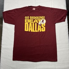 VTG Washington Redskins BEAT DALLAS Logo 7 Single Stitch USA Made Sz Large 80’s