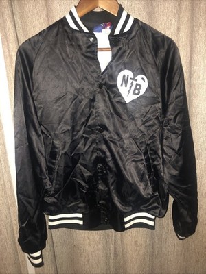 Vintage 90s ASW Jackets Black Satin Unisex Hard Love Snap