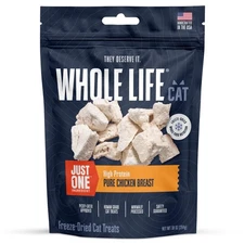 Whole Life Cat Just One Chicken Freeze Dried Cat Treats - Human Grade High Pr...