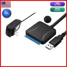 ZWWLRE SATA to USB 3.0 Adapter for 2.5/3.5 Inch Hard Drive 12V 2A Power Supply