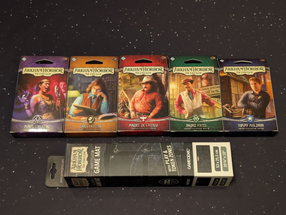 Arkham Horror The Card Game All 5 2026 Investigator Starter Decks Game Mat New! Arkham Horror The Card Game All 5 2026 Investigator Starter Decks Game Mat New!