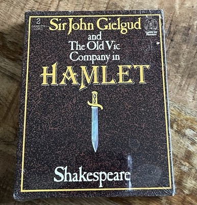 HAMLET - vintage 1981 audio book, SEALED 2 cassette tapes, Sir John Gielgud, NEW