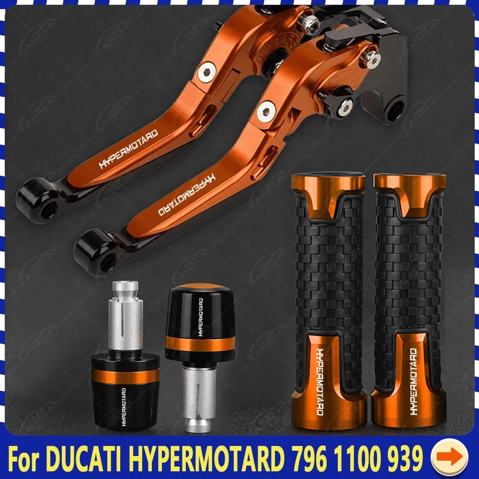 3PCS-Handle Grips Cap Brake Clutch Levers For DUCATI HYPERMOTARD 796 1100 939 - Image 4 of 4