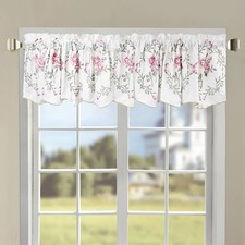 Serenta Floral Embroidered Window Curtain Valance 60"x19" Rose Light Pink NEW