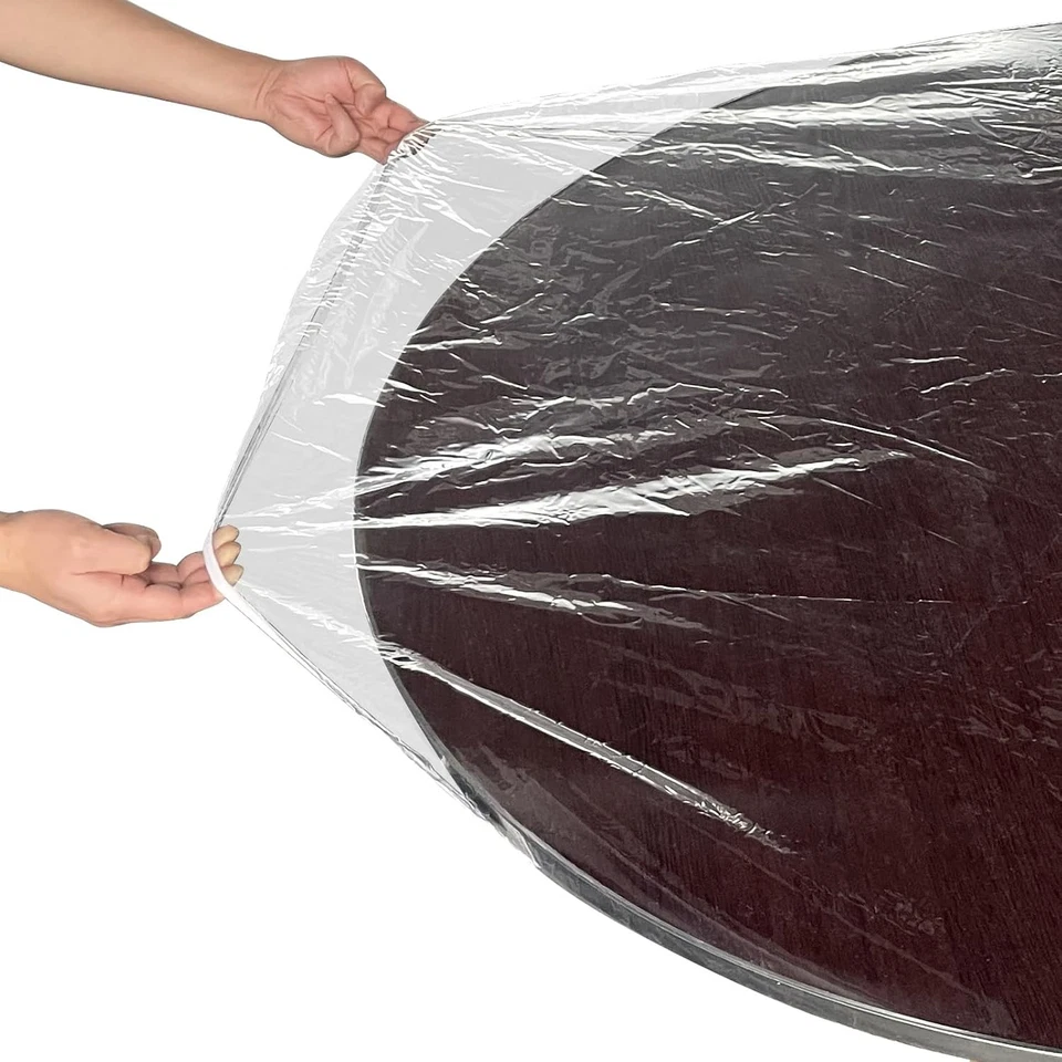 LIBERECOO Clear Oval Fitted Vinyl Tablecloth - Fits 48 68 x 48 (Oval), - Image 3 of 4