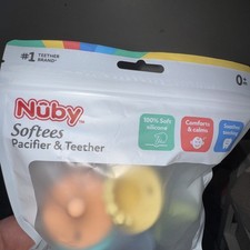 Nuby Softees Pacifier /Teether 5pk  2 BBOX in pics  Pink  Green