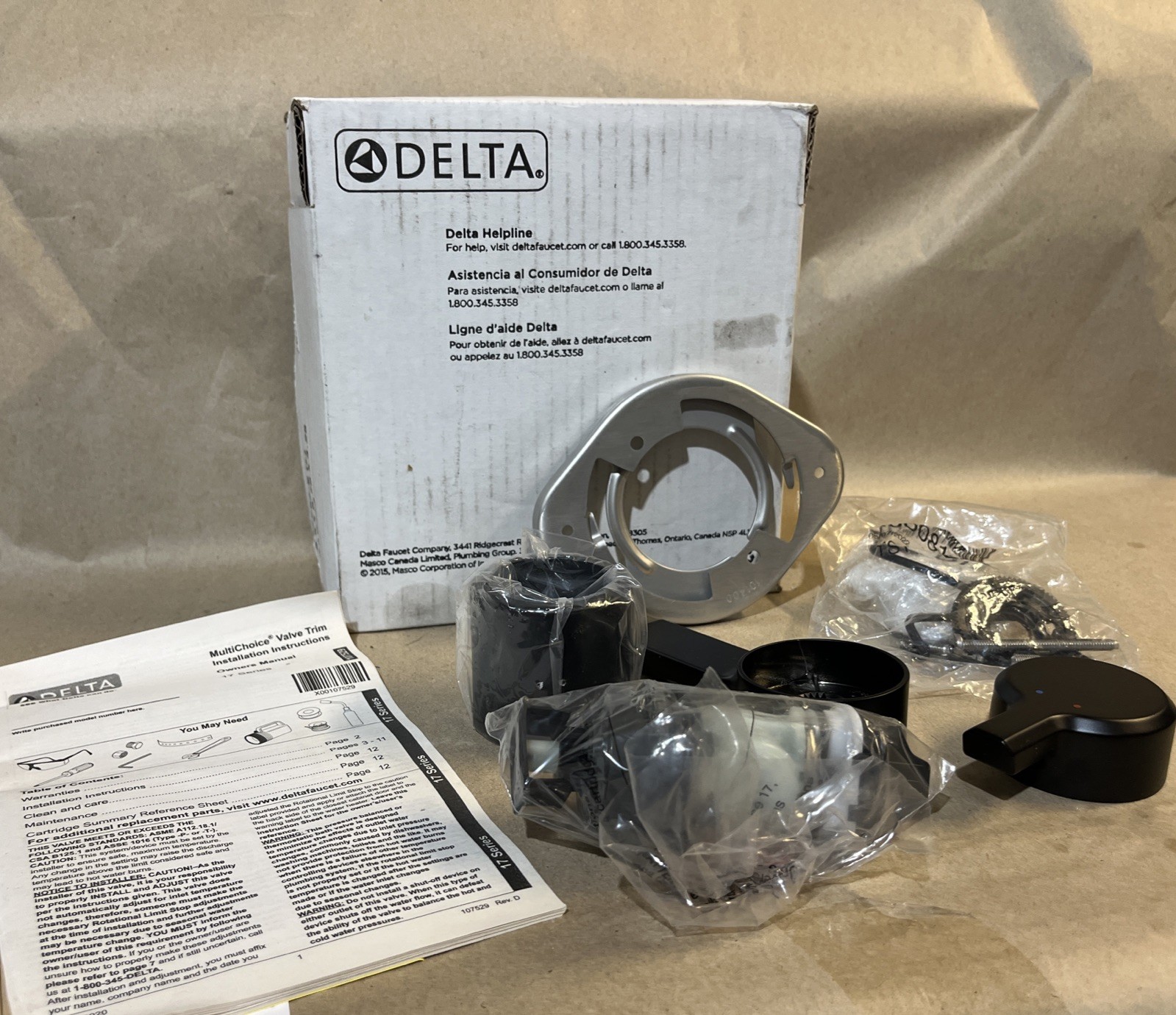 Delta Mutlichoice Valve Trim Installation Black 17 Series 107529