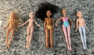 Lot of (5) Dolls : Moana-Barbie Doll 2012- Elsa- Elsa-Doll with blonde hair