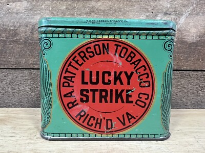 patterson tobacco company Vintage Lucky Strike R.A. Patterson Tobacco Co. Rich’D VA. Tin