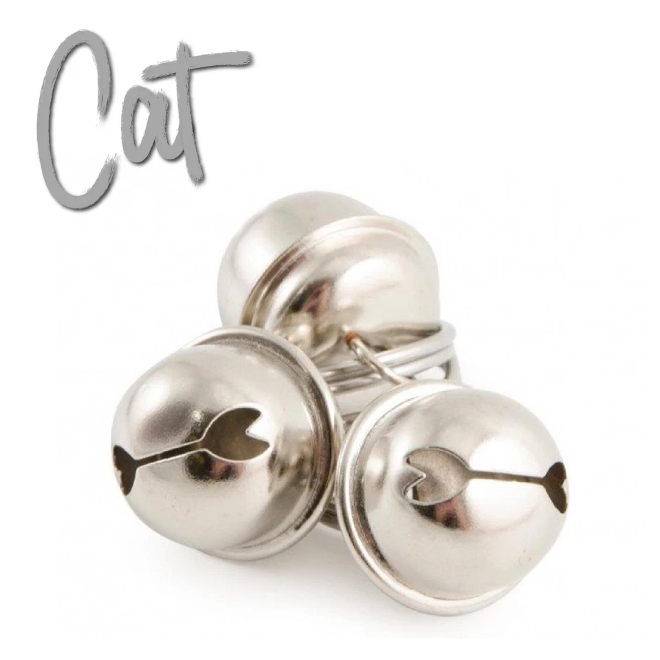 Cat Collar Bells - Silver. Pack Of 3. Chrome Finished, Spare, Easy Fit, Kitten. - Image 3 of 3