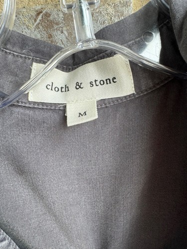 Cloth & Stone Short Sleeve Button Front Solid Jumpsuits Women's Size M - Picture 3 of 8