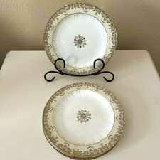 ANTIQUE~J.E.Caldwell & Co Philadelphia~HARROW~GOLD EMBOSSED~LOT of 4PLATES~8.5