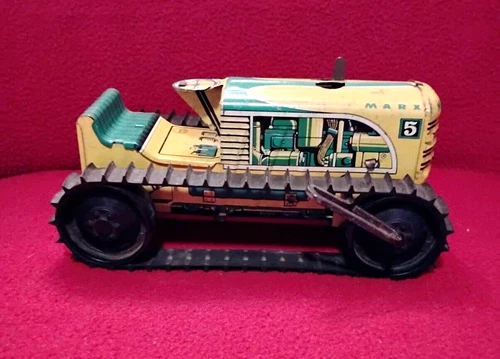 VINTAGE MARX 5  Climbing Tin Toy Tractor   ( WORKING )