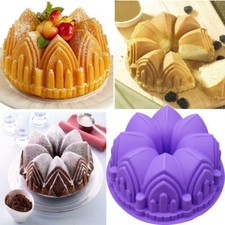 Silicone 3D Crown Castle Cake Baking Mold Nonstick Bakeware Pan Chocolate Mould