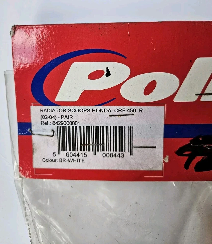 NUEVO POLISPORT HONDA CRF450F 2002-2004 CUCHARAS RADIADOR BLANCO - 8429000001 Foto 3 de 3