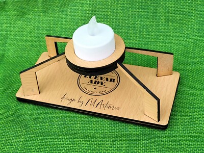 LuminArt soporte decorativo de madera para velas